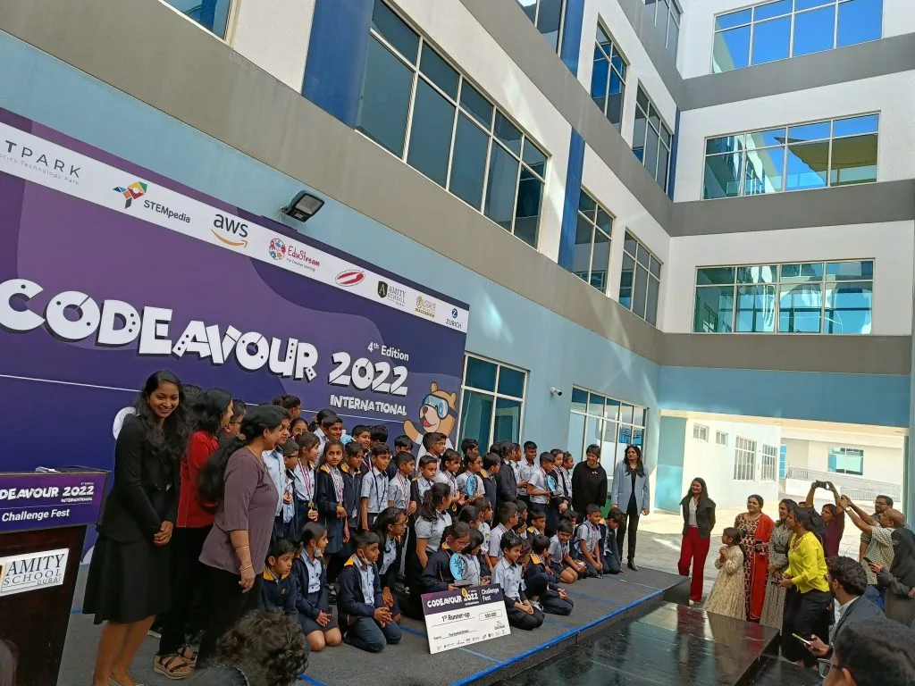 Students and partners at the Codeavour International competition supported by EduStream (2022–2023 season)