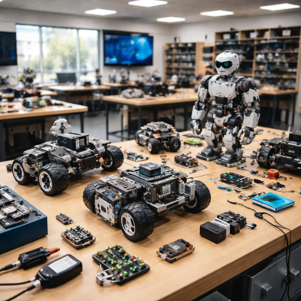 Students in an EduStream coding and robotics workshop