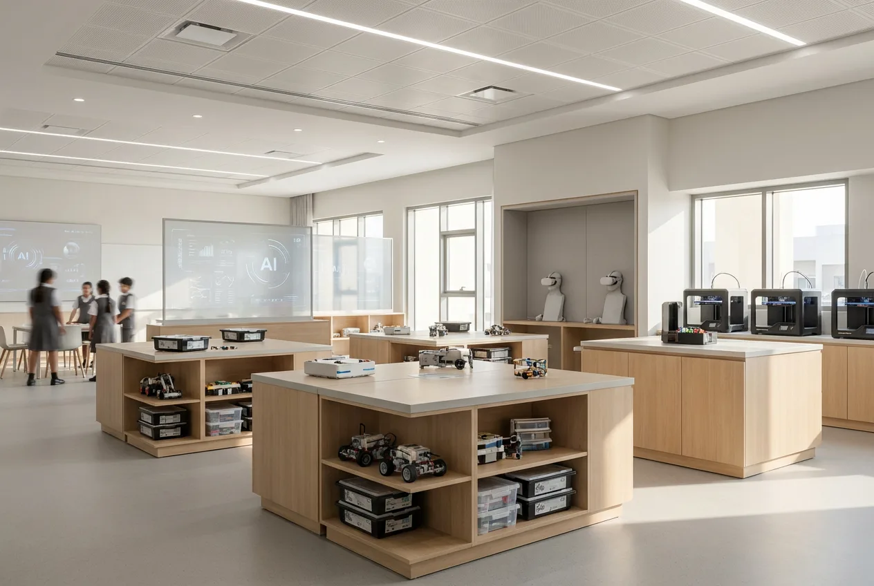 EduStream innovation lab with makerspace and robotics equipment