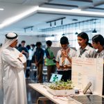 Students presenting an innovation project at the STEAM Champions UAE competition