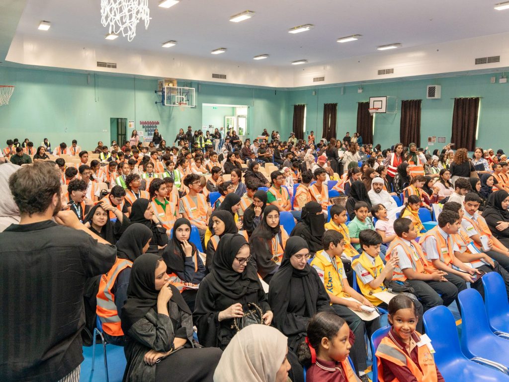Students, teachers and families seated in the main hall at the STEAM Champions UAE Nationals